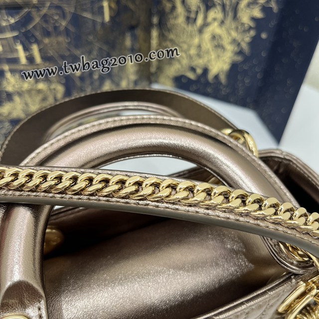 Dior专柜新款Lady女包迪奥高仿原单奢华金Classic Lady戴妃包三格手提女包 djfk1418